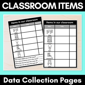 Classroom Items - Data Collection Pages