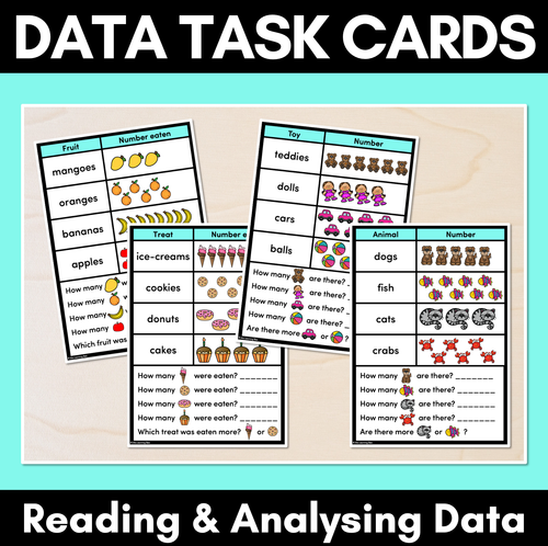 Resource preview 1 for Data Task Cards - Reading and Analysing Data