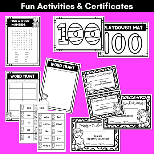 Resource preview 4 for 100th Day of School Activities - 100 Days of School Celebration