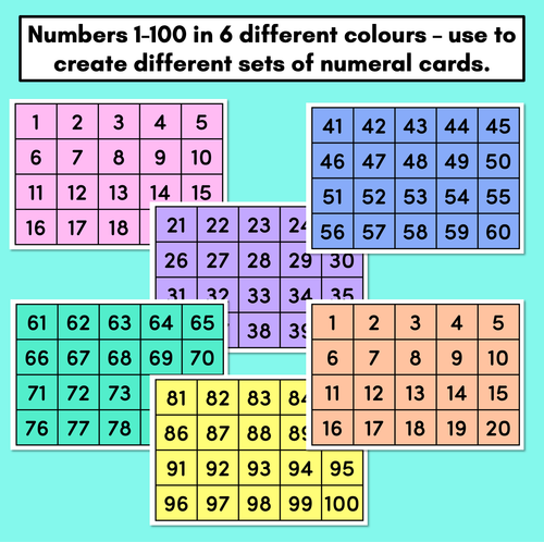 Resource preview 2 for Numeral Cards 1-100