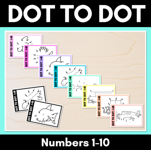 Resource preview 1 for Dot To Dot Task Cards and Worksheets - Numbers 1-10