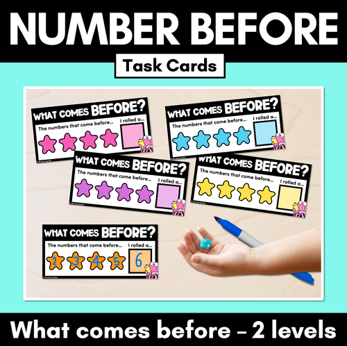 Resource preview 1 for Numbers Before Task Cards - Open Ended Counting Activity Cards