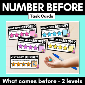 Numbers Before Task Cards - Open Ended Counting Activity Cards