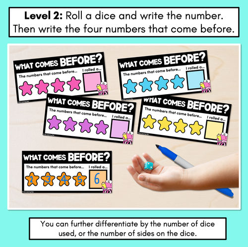 Resource preview 3 for Numbers Before Task Cards - Open Ended Counting Activity Cards