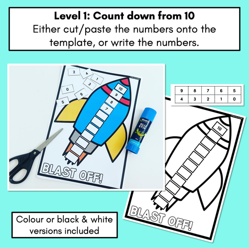 Resource preview 2 for Rocket Countdown Activity - Counting down from 10 or 20