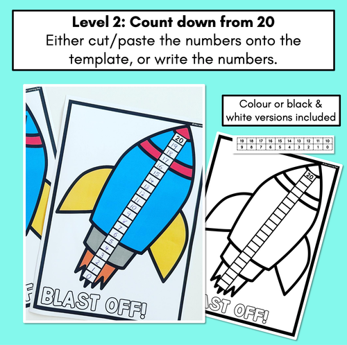 Resource preview 3 for Rocket Countdown Activity - Counting down from 10 or 20