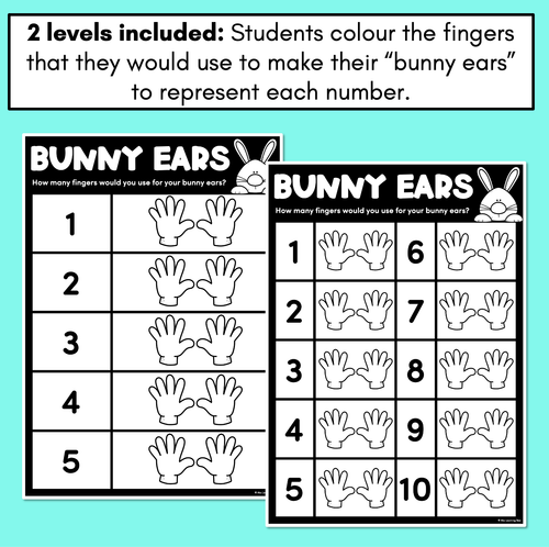 Resource preview 2 for Bunny Ears - Subitising with fingers for numbers 1-10