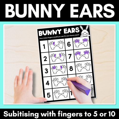 Resource preview 1 for Bunny Ears - Subitising with fingers for numbers 1-10