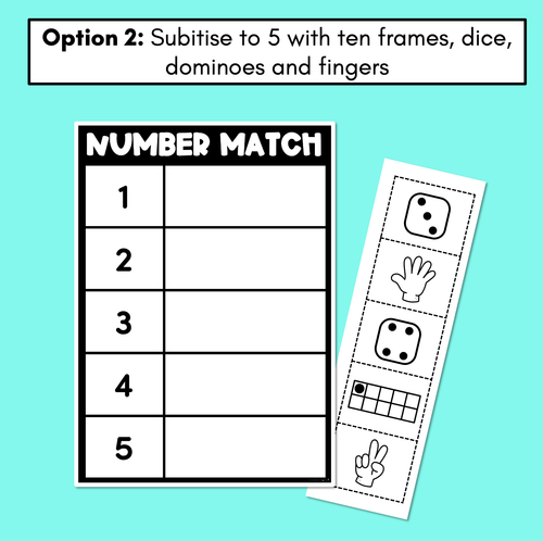 Resource preview 3 for Number Match- Subitising Worksheets for 1-5 and 1-10