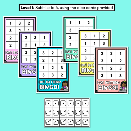 Resource preview 2 for Dot Pattern Bingo - Subitising Game with Dice and Dominoes - 3 Levels