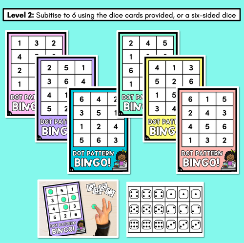 Resource preview 3 for Dot Pattern Bingo - Subitising Game with Dice and Dominoes - 3 Levels