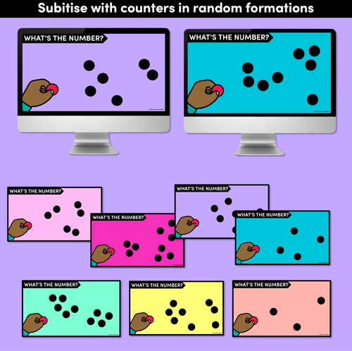 Resource preview 2 for Subitising Digital Slides - Subitise with dot patterns, dice, dominoes, ten frames & fingers