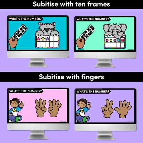 Resource preview 3 for Subitising Digital Slides - Subitise with dot patterns, dice, dominoes, ten frames & fingers