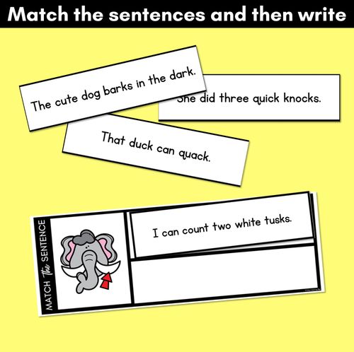 Resource preview 3 for C Phoneme Decodable Sentences - Read, Match & Write