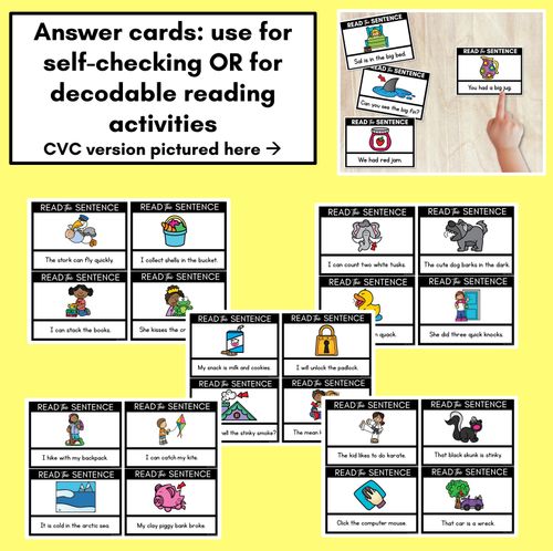 Resource preview 4 for C Phoneme Decodable Sentences - Read, Match & Write