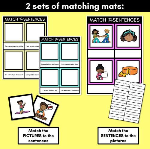 Resource preview 3 for D Phoneme Decodable Sentence Mats - Read & Match