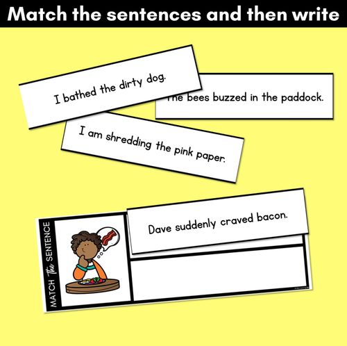 Resource preview 3 for D Phoneme Decodable Sentences - Read, Match & Write