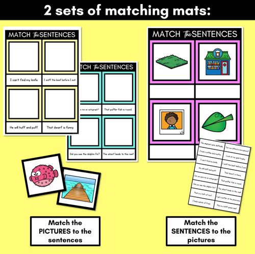 Resource preview 3 for F Phoneme Decodable Sentence Mats - Read & Match