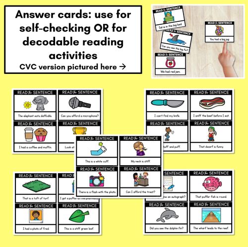 Resource preview 4 for F Phoneme Decodable Sentences - Read, Match & Write