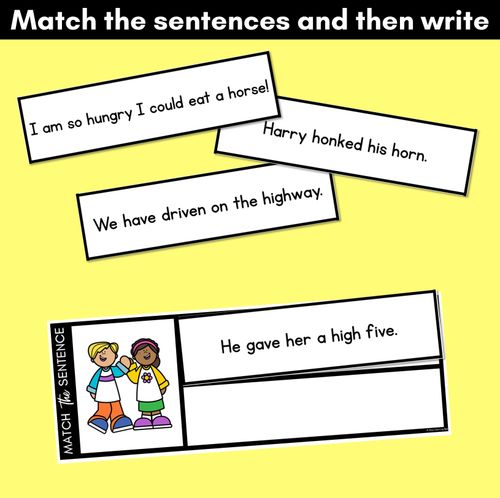 Resource preview 3 for H Phoneme Decodable Sentences - Read, Match & Write