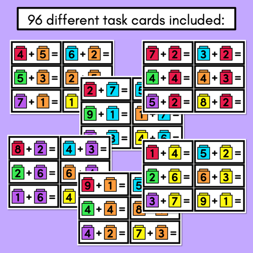 Resource preview 4 for Cube Addition Task Cards - Addition to 10 with Unifix Cubes or Snap Cubes