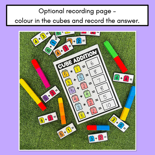 Resource preview 3 for Cube Addition Task Cards - Addition to 10 with Unifix Cubes or Snap Cubes