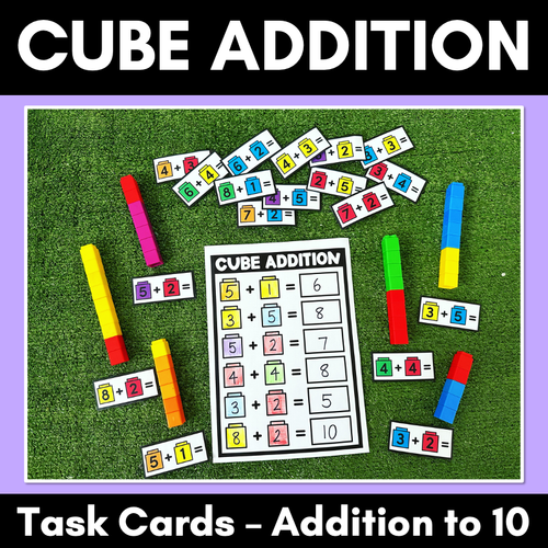 Resource preview 1 for Cube Addition Task Cards - Addition to 10 with Unifix Cubes or Snap Cubes