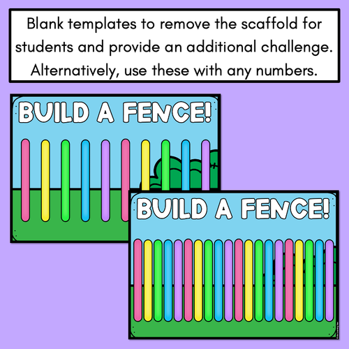 Resource preview 2 for Counting to 10, 20 & Skip Counting - Build A Popsicle Stick Fence - Number Mats