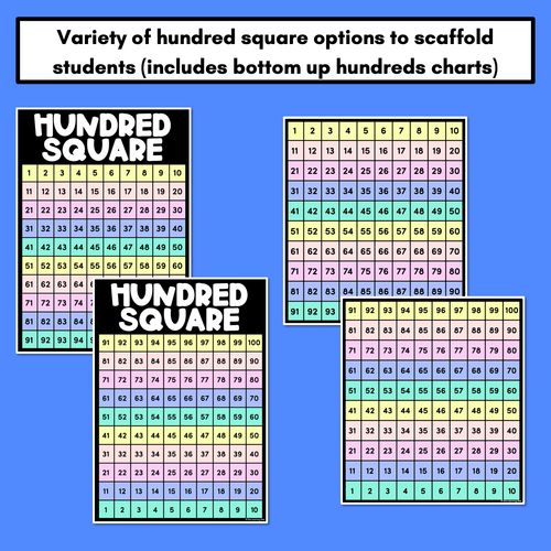 Resource preview 3 for Missing Numbers Before & After, Ten More or Less - Hundred Square Task Cards