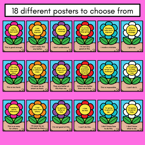 Resource preview 3 for GROWTH MINDSET POSTERS - Change Your Words, Change Your Mindset Display