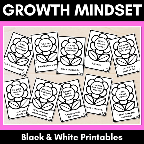 Resource preview 1 for GROWTH MINDSET PRINTABLES - Change Your Words, Change Your Mindset Worksheets