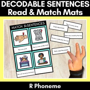 R Phoneme Decodable Sentence Mats - Read & Match