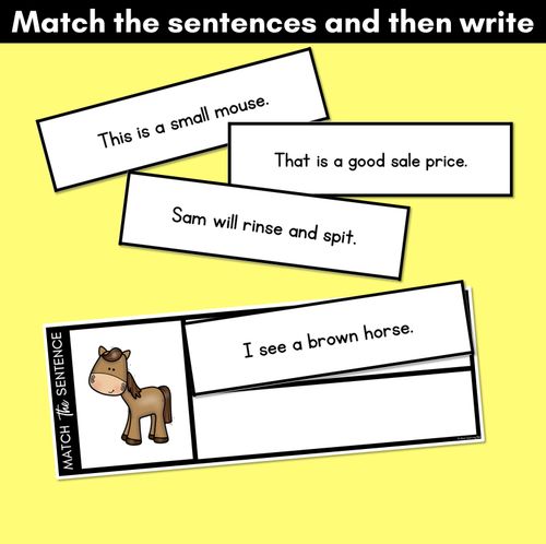 Resource preview 3 for S Phoneme Decodable Sentences - Read, Match & Write