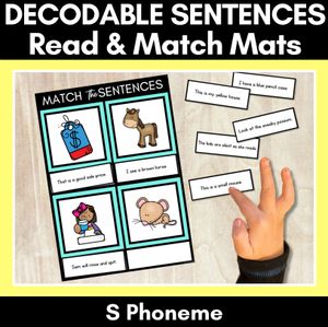 S Phoneme Decodable Sentence Mats - Read & Match