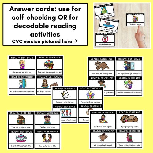 Resource preview 4 for T Phoneme Decodable Sentences - Read, Match & Write