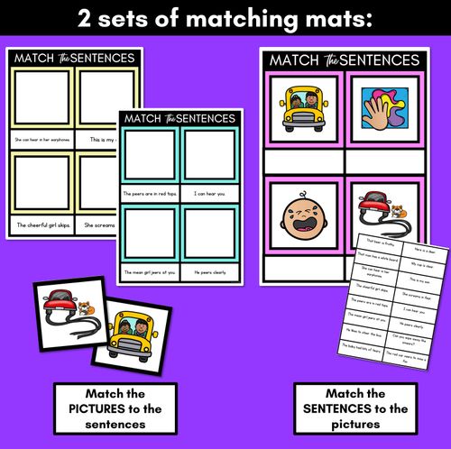 Resource preview 2 for R-Controlled Vowels EER Phoneme Decodable Sentence Mats - Read & Match