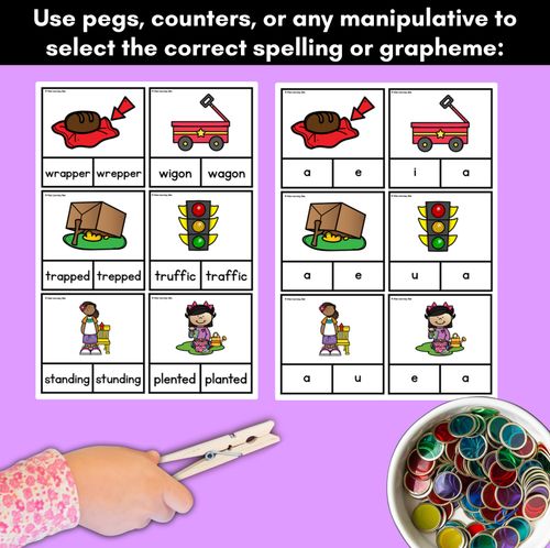 Resource preview 3 for Short Vowel Phoneme A Clip Cards - Vowel Sounds Phonics Game