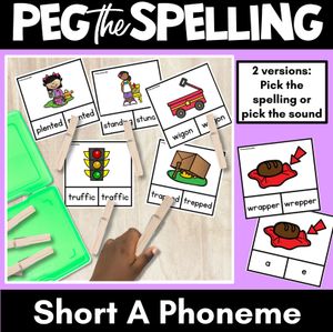 Short Vowel Phoneme A Clip Cards - Vowel Sounds Phonics Game