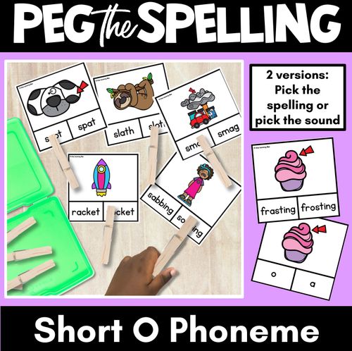 Resource preview 1 for Short Vowel Phoneme O Clip Cards - O and A - Vowel Sounds Phonics Game