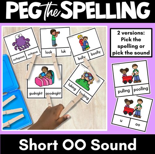 Resource preview 1 for Vowel Phoneme Short OO Clip Cards - OO, U - Vowel Sounds Phonics Game