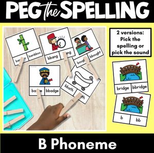 Consonant Phoneme B Clip Cards - B, BB - Consonant Sounds Phonics Game