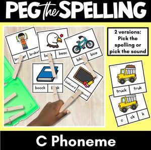 Consonant Phoneme C Clip Cards - C, CK, K - Consonant Sounds Phonics Game