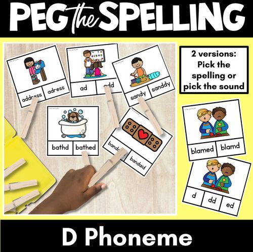 Resource preview 1 for Consonant Phoneme D Clip Cards - D, DD, ED - Consonant Sounds Phonics Game