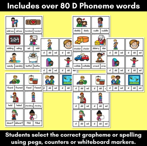 Resource preview 2 for Consonant Phoneme D Clip Cards - D, DD, ED - Consonant Sounds Phonics Game