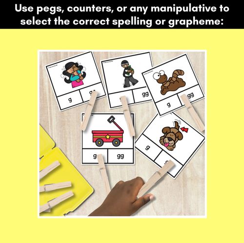 Resource preview 4 for Consonant Phoneme G Clip Cards - G, GG - Consonant Sounds Phonics Game