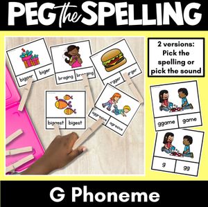 Consonant Phoneme G Clip Cards - G, GG - Consonant Sounds Phonics Game