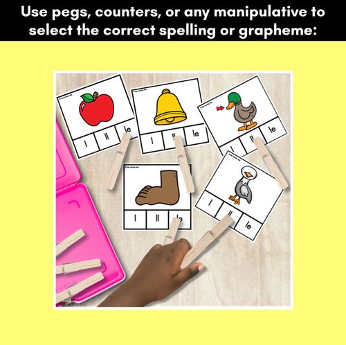 Resource preview 4 for Consonant Phoneme L Clip Cards - L, LL, LE - Consonant Sounds Phonics Game