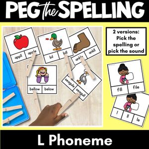 Consonant Phoneme L Clip Cards - L, LL, LE - Consonant Sounds Phonics Game