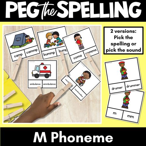 Resource preview 1 for Consonant Phoneme M Clip Cards - M, MM - Consonant Sounds Phonics Game