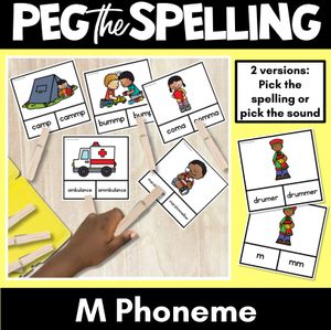 Consonant Phoneme M Clip Cards - M, MM - Consonant Sounds Phonics Game